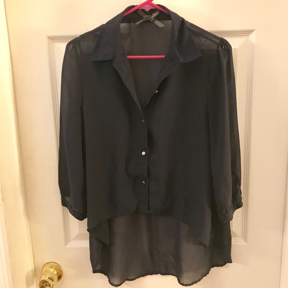Sheer navy blue button down - Picture 1 of 1